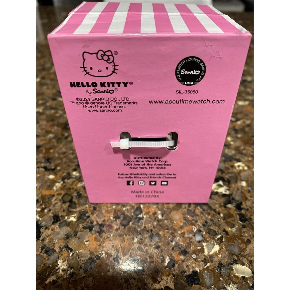 Hello Kitty Watch Silver Face, Pink Strap, Red Bow New In Box/ NWT - Picture 6 of 7